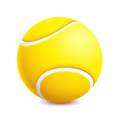 Yellow tennis ball on white background