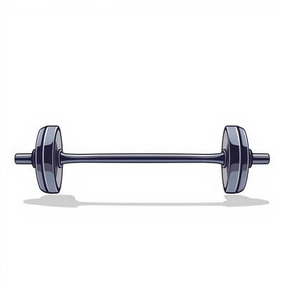 Dumbbell lying flat on white background