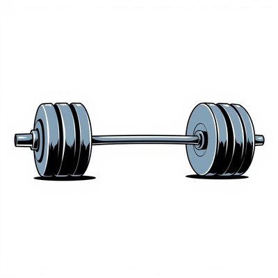 Classic barbell weights on a white background