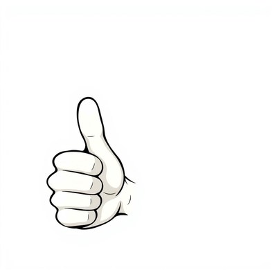 Thumbs up gesture against plain background