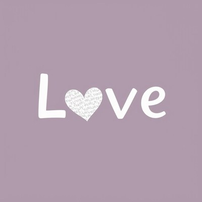 Love heart design on soft violet background
