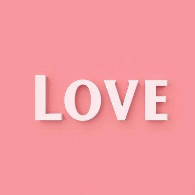 Love text against soft pink background