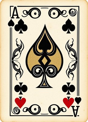 Ace of spades playing card with elegant design