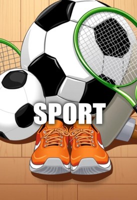Sports equipment including soccer ball and rackets