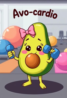 Avo-cardio workout in colorful gym setting