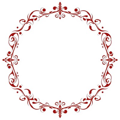 Elegant red ornate frame design for decoration