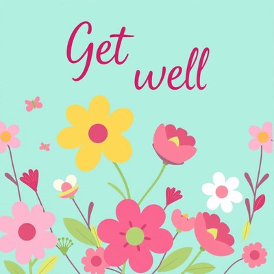 Floral get well card