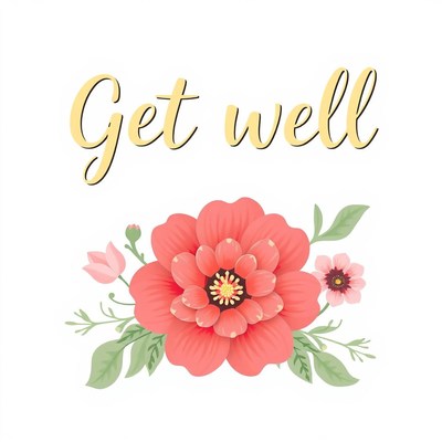 Get well floral illustration