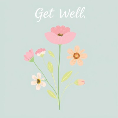 Get well floral greeting card