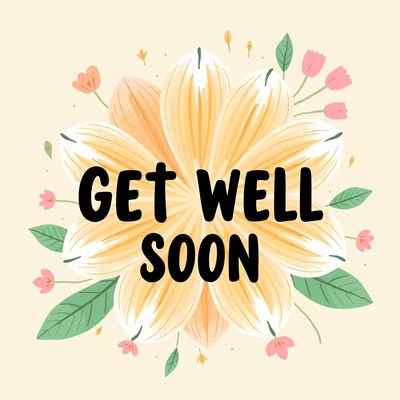 Get well soon flower illustration