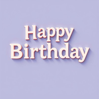 Happy birthday greeting on purple background