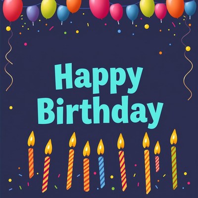 Happy birthday card with candles