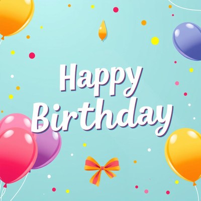 Happy birthday card with balloons