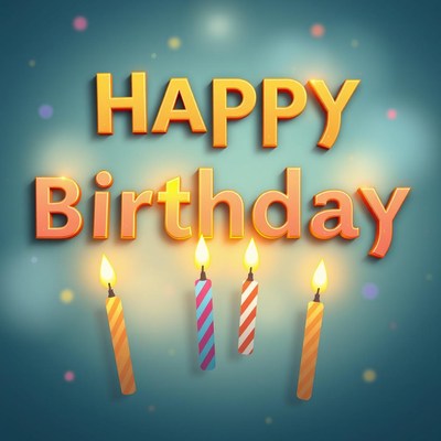 Happy birthday card with candles