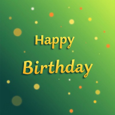 Happy birthday card with green background