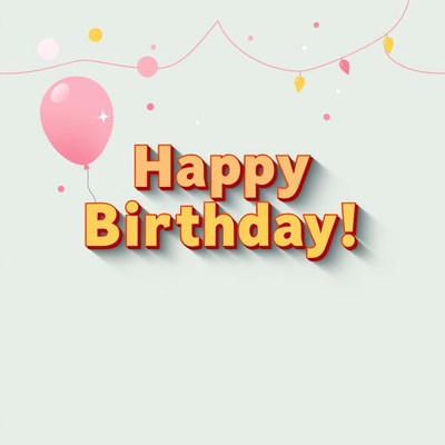 Happy birthday card with balloon