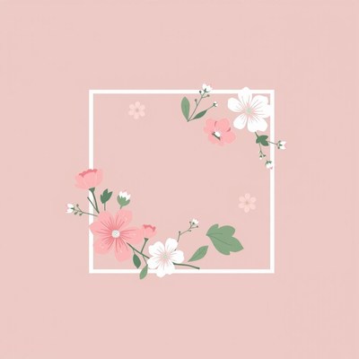 Pink floral frame