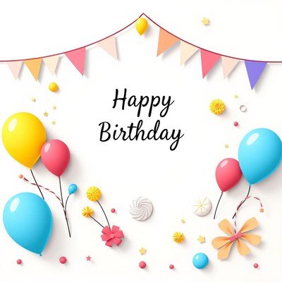 Happy birthday card with balloons