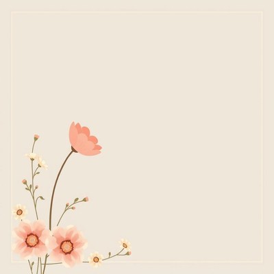 Pink flowers on a beige background