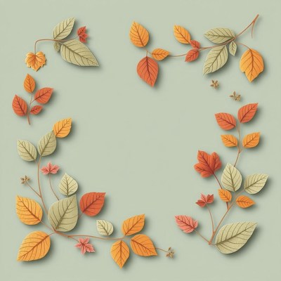 Autumn leaves frame