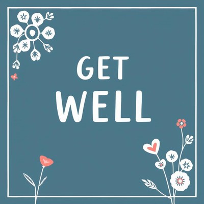 Get well card with flowers