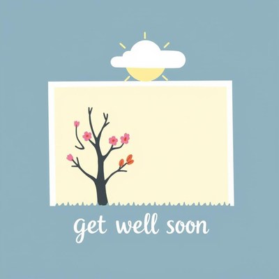 Get well soon card with tree