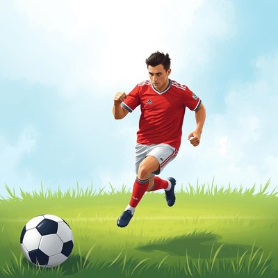 Soccer player running with ball