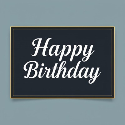 Happy birthday card with gold trim