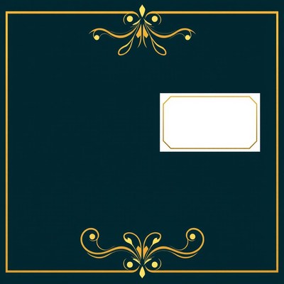 Gold frame on teal background