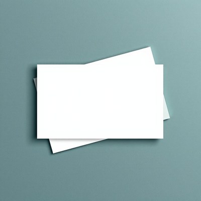 Two white cards on a blue background