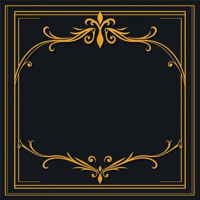 Gold ornate frame on black background