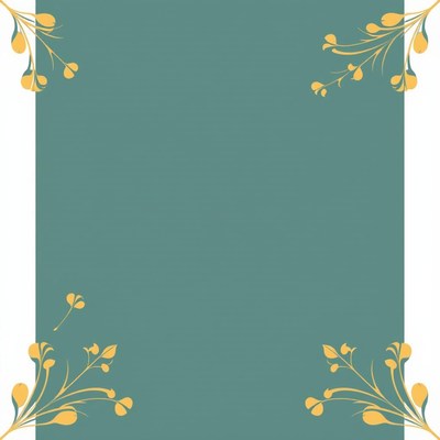 Teal background with floral border