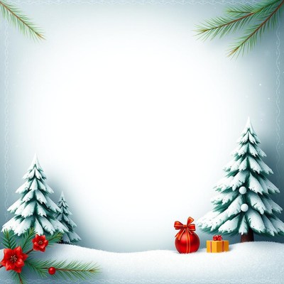 Winter christmas scene with trees