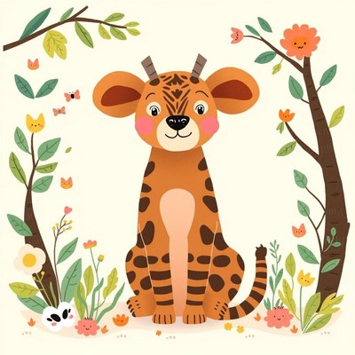 Smiling cheetah in a garden