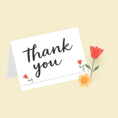 Thank you card with flowers