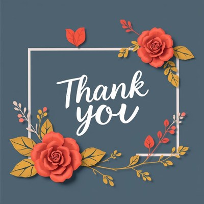 Floral thank you card design