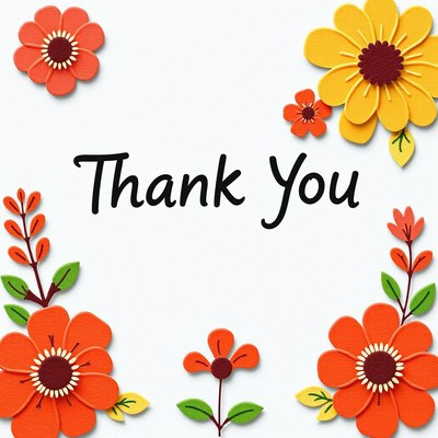 Floral thank you card