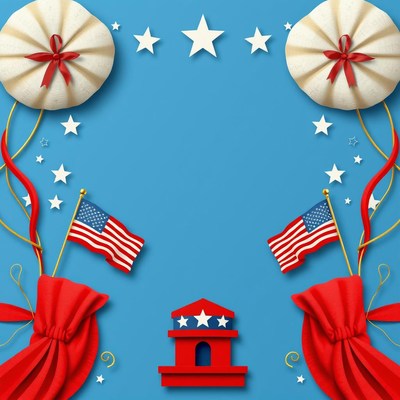 American flag and stars background