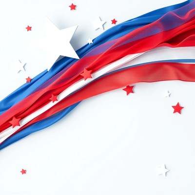 Red, white, and blue ribbon with stars