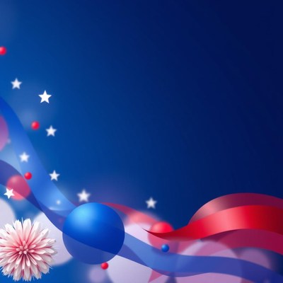 Patriotic blue and red ribbon background
