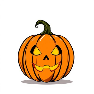 Carved jack-o'-lantern with glowing eyes