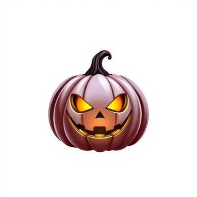 Carved pumpkin with glowing eyes