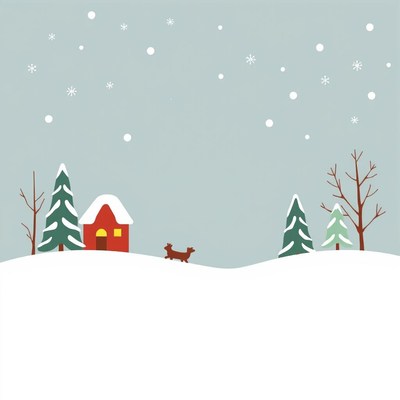 Dog running in snowy landscape