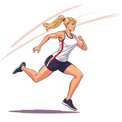 Woman running in athletic outfit