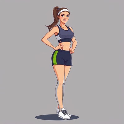 Woman in sportswear standing