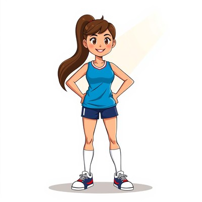 Smiling woman standing with hands on hips