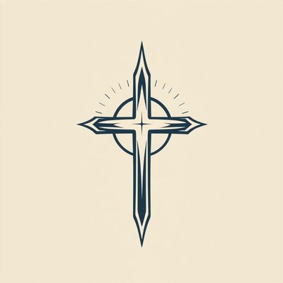 Ornate christian cross illustration