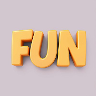 Orange 3d fun text