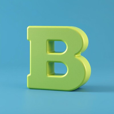 Green 3d letter b