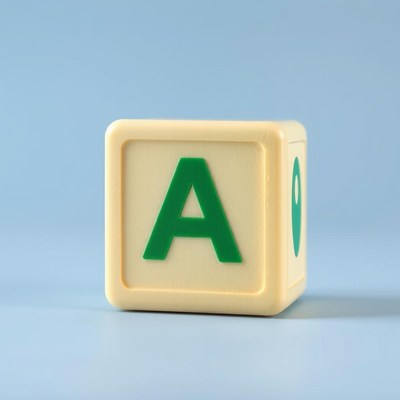 A block with green letter a